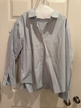 Women's Light Blue Button-Down Shirt - Relaxed Fit
